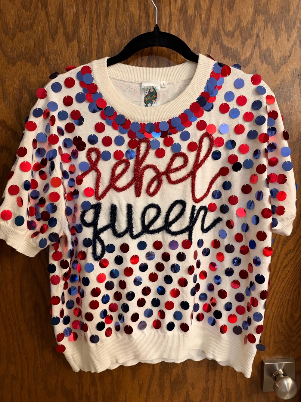 Queen of Sparkles Ole Miss Rebels Rebel Queen Sequin Top Size L